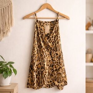 Malibu Bum Leopard Print - Women's Spaghetti Slip Dress